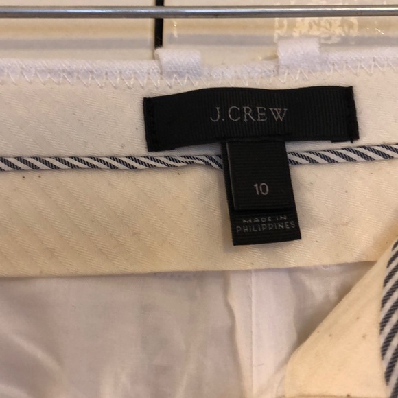 J. Crew size 10 white linen wide cropped pants - Picture 4 of 7